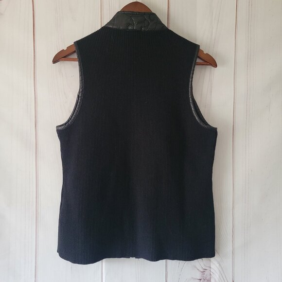 Chico’s Quilted Black Puffer Vest, Women’s Sz 1, Front Pockets, Business Casual - Picture 3 of 7